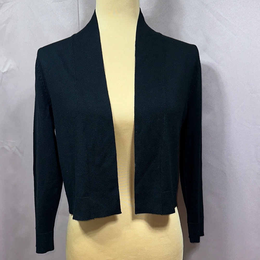 Calvin Klein Black Knit Open-Front Cardigan